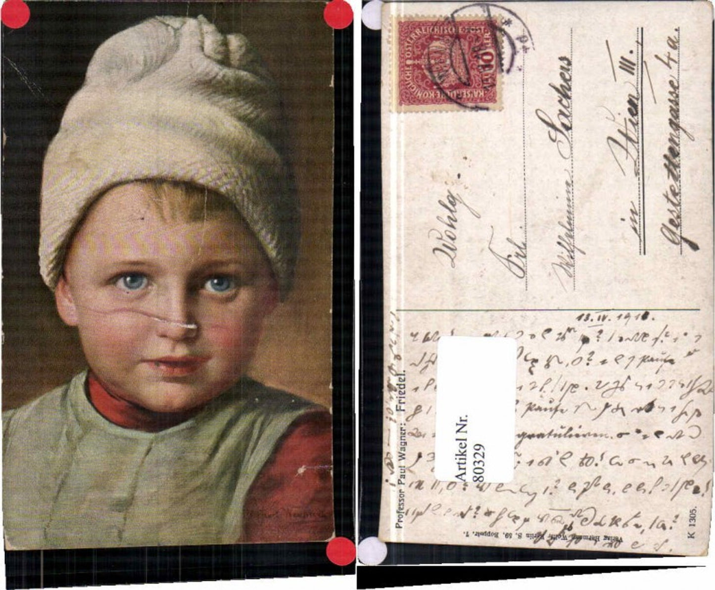 80329,P. Wagner Friedel Junge mit Haube