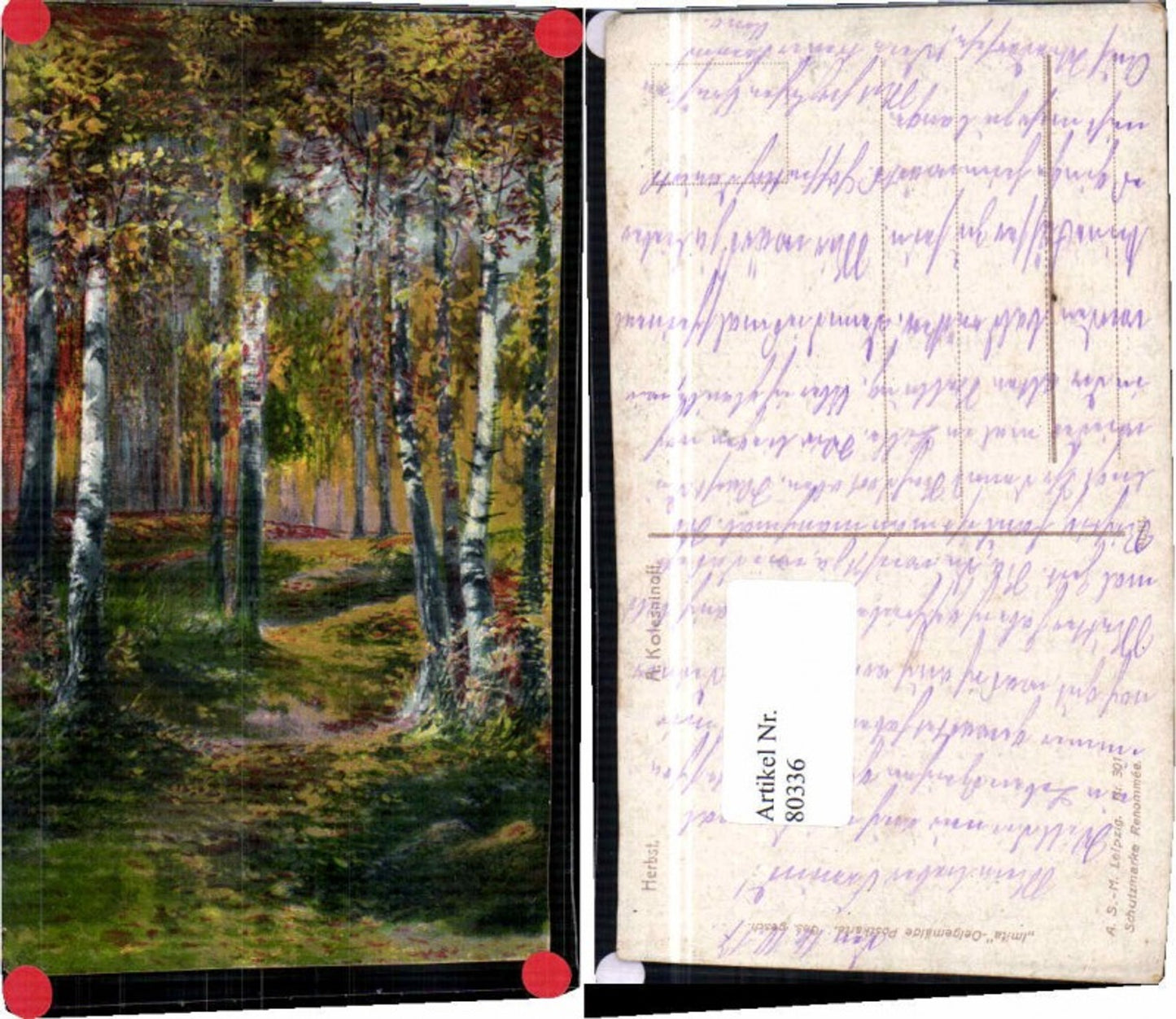 80336,A. Kolesninoff Herbst im Wald