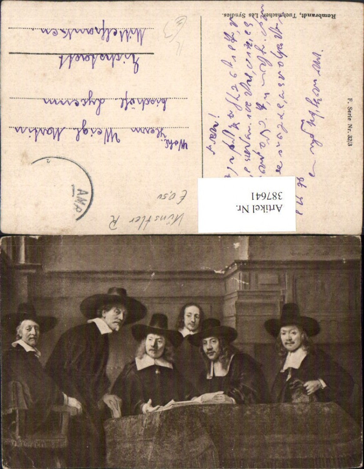 387641,Künstler AK Rembrandt Tuchmacher Les Syndics Männer m. Hüten