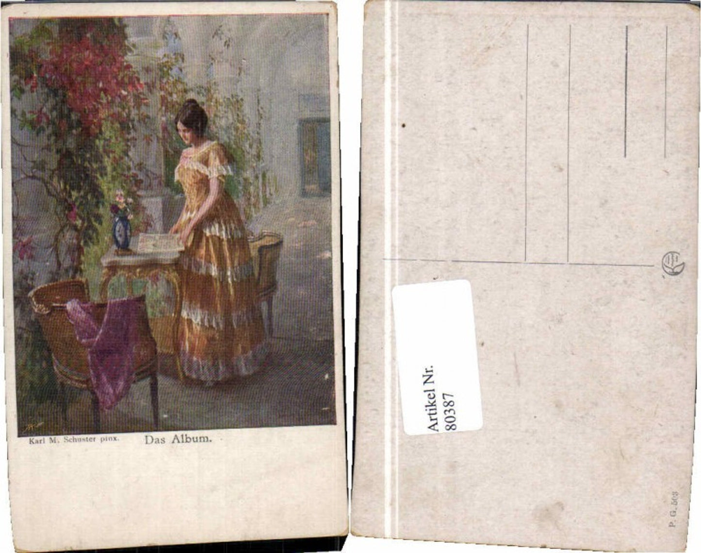 80387,Karl M. Schuster Album Frau schaut Album an