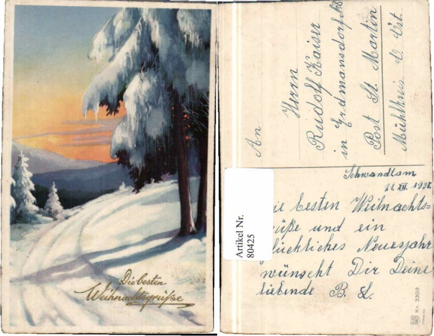 80425, Meissner &amp; Buch 3308 Winter Landscape
