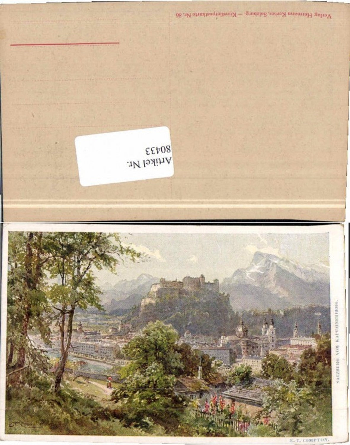 80433,Salzburg v. Kapuzinerberg E.T. Compton signiert