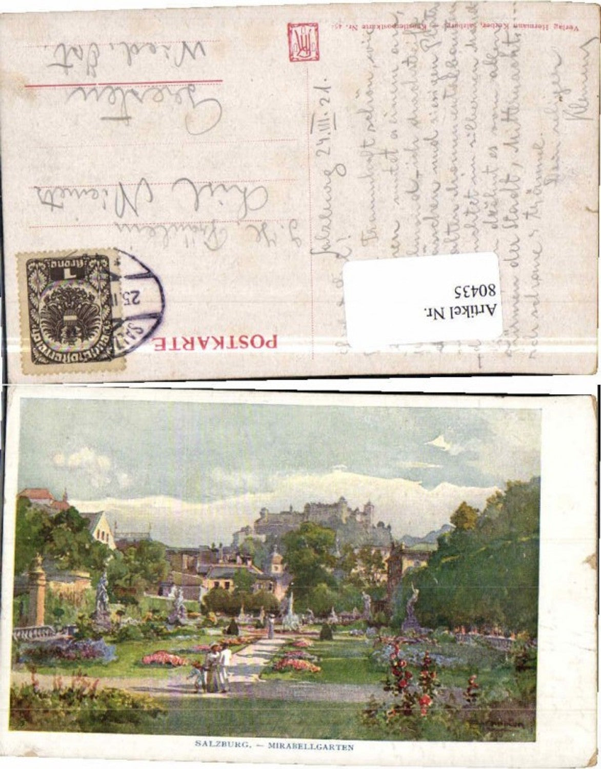 80435, Salzburg Mirabell Gardens ET Compton signed