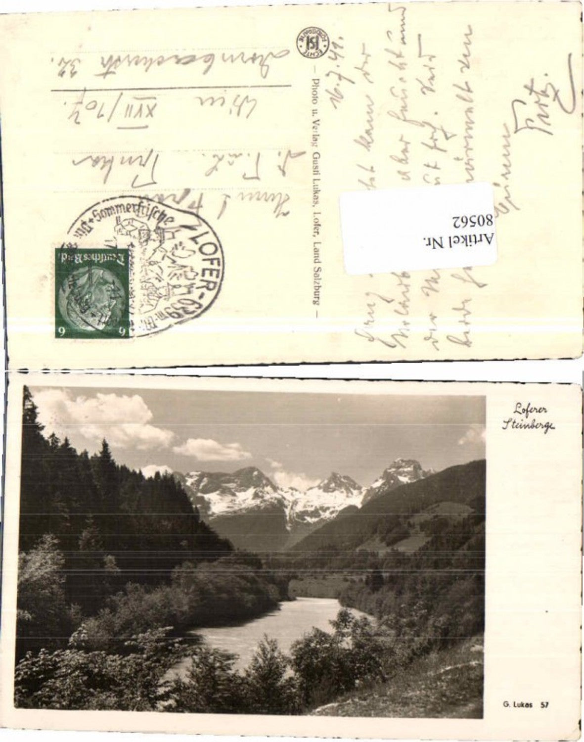 80562,Lofer Partie am Fluss 1938