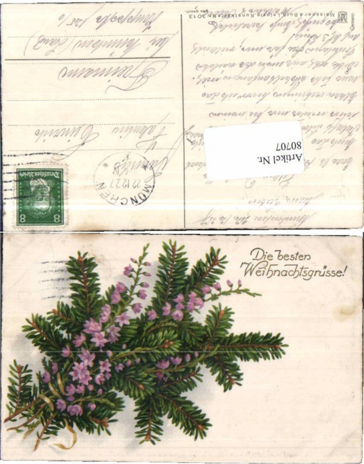 80707,Meissner & Buch 3013 Weihnachten Tannenzweige Blumen