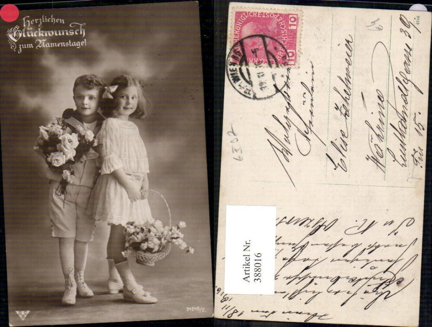 388016,Kinder Uniform Matrosenanzug Kleid Blumenstrauß Korb Blumen