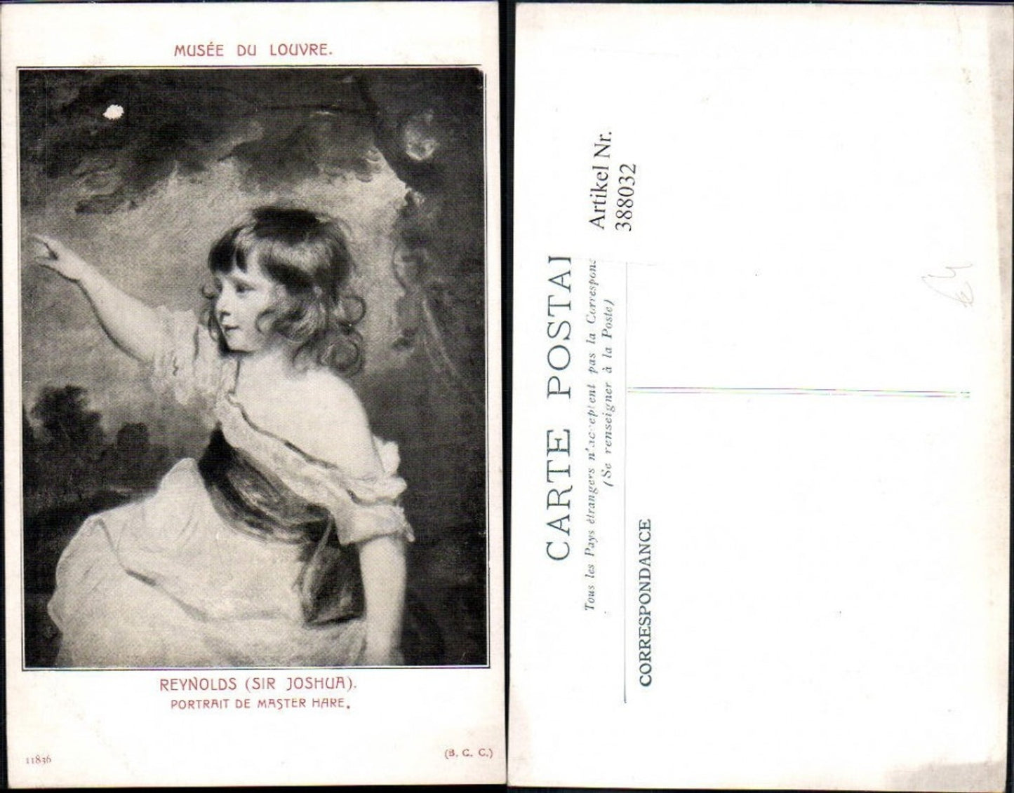 388032,Künstler Ak Sir Joshua Reynolds Portrait de Master Hare Kind