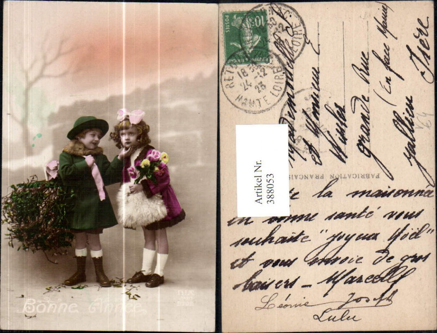 388053,Kinder Haarschleife Hut Muff Misteln Blumen pub DIX 2702