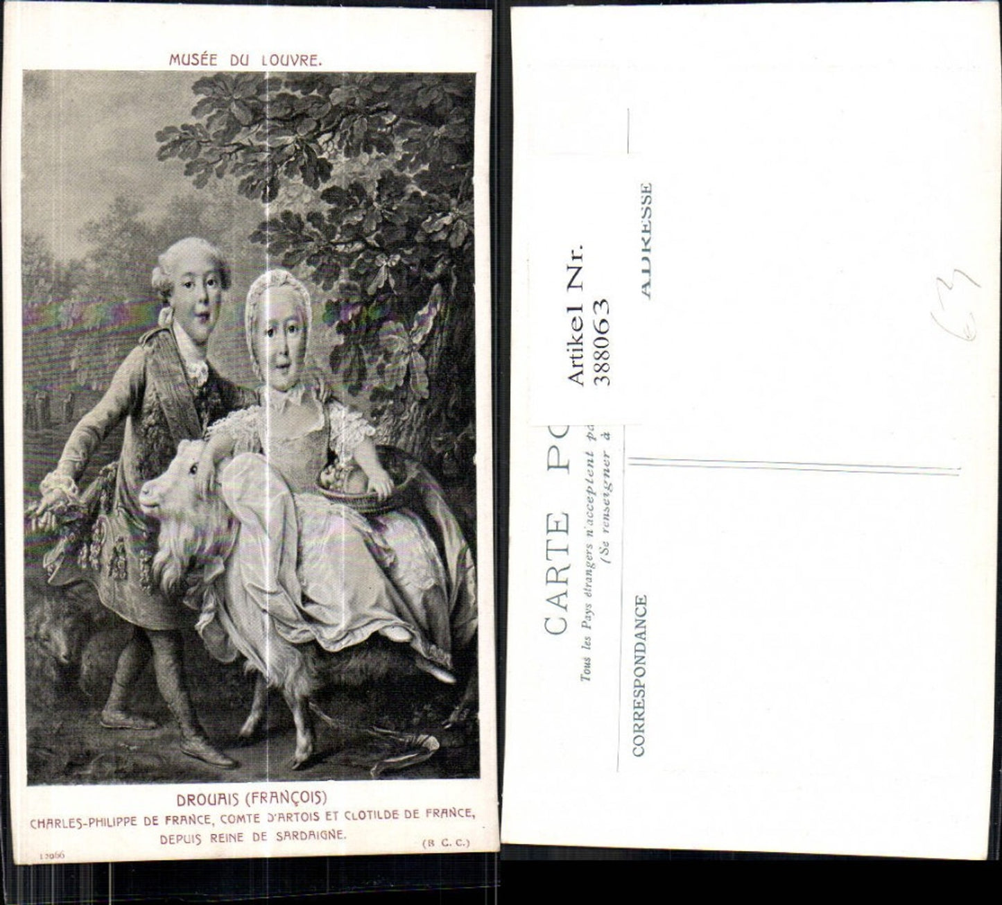 388063,Künstler Ak Francois Droquais Charles Philippe de France Ziege Kinder Korb m. Obst