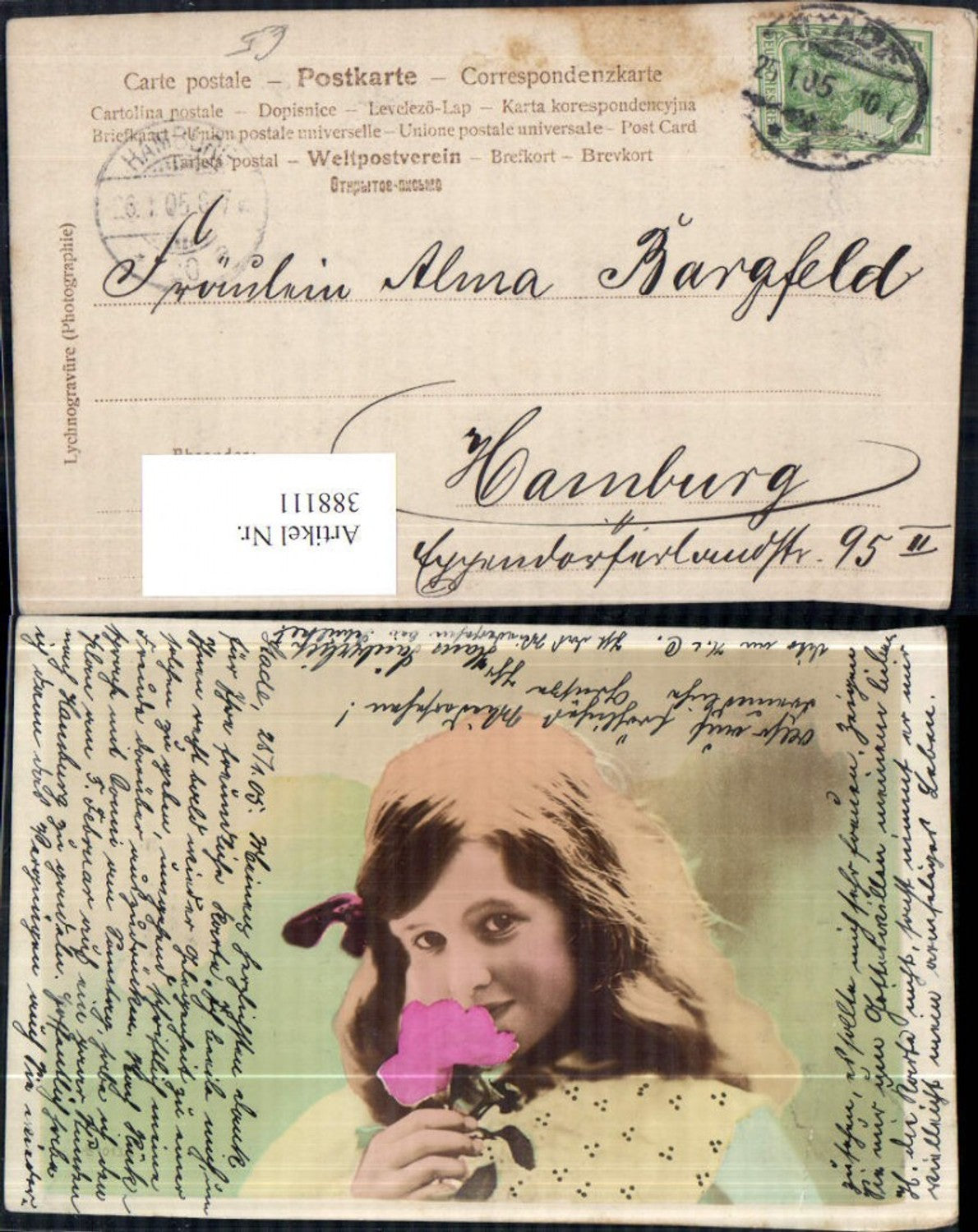 388111,Kind Mädchen Haarschleife Rose
