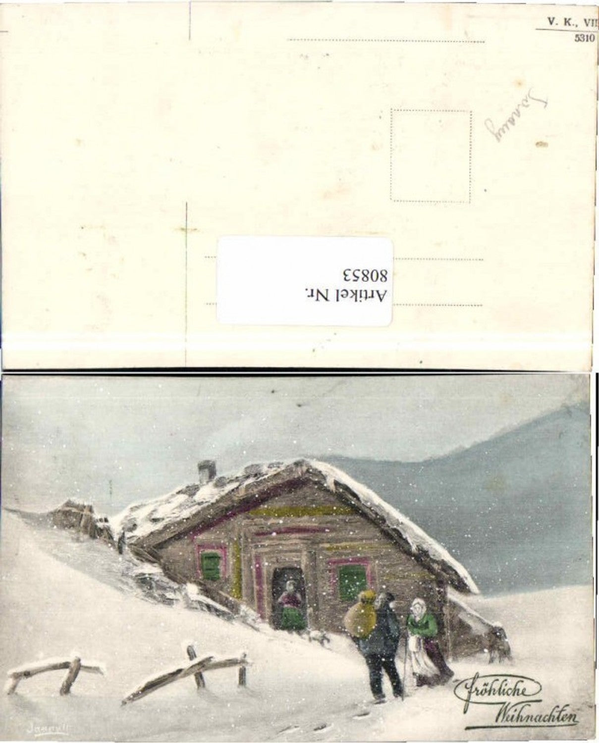 80853,VK Vienne Weihnachten Jugendstil signiert Janaug