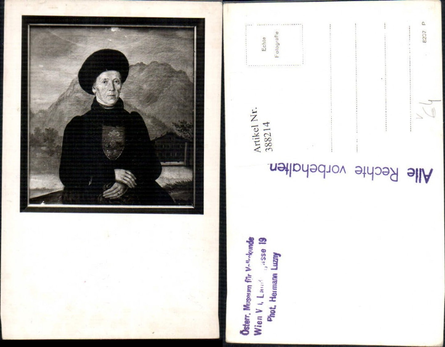 388214,Foto Ak v. Gemälde Frau Portrait pub Österr. Museum für Volkskunde Wien
