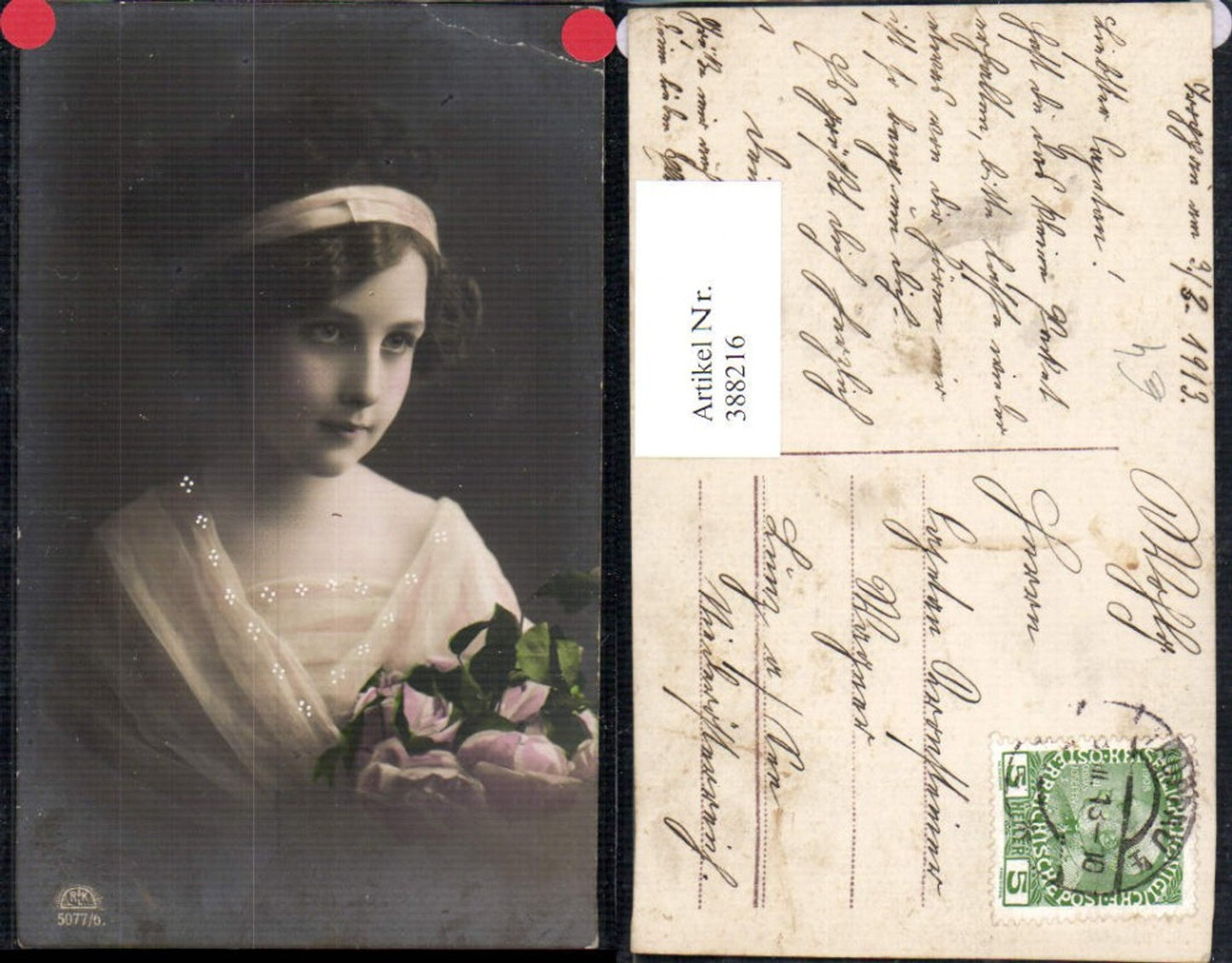 388216,Frau Haarband Rosen Blumen Portrait