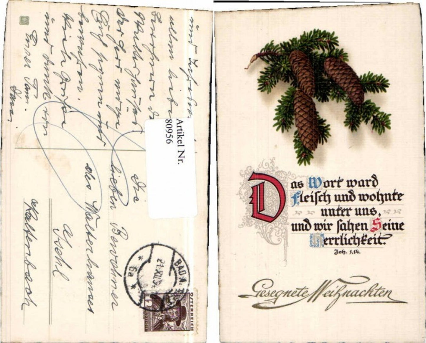 80956, Christmas John Gospel Pine cone