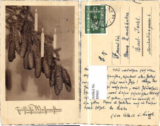 80965, Christmas candles pine cones