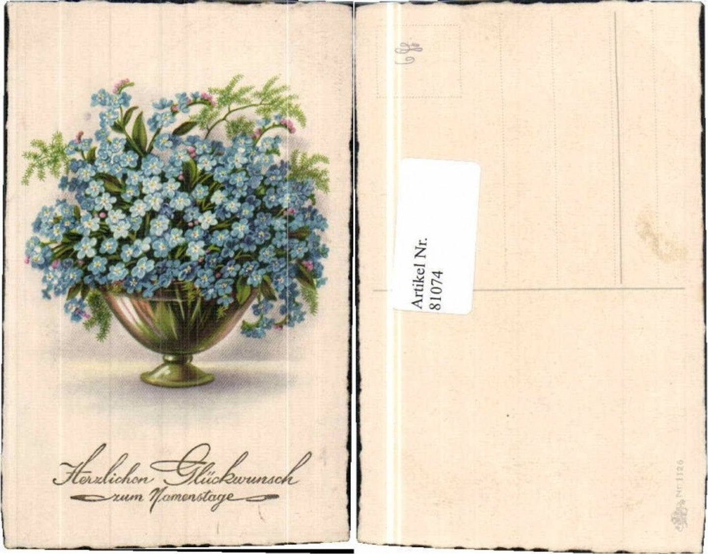 81074,Namenstag Blumen in Vase Erika Nr 1126