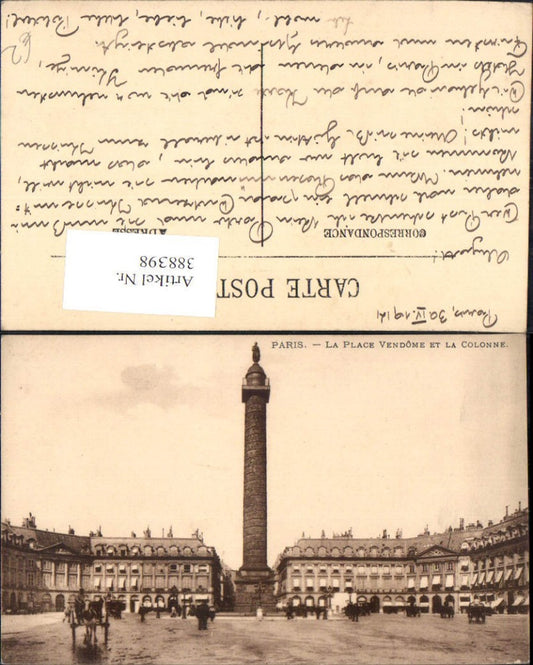 388398,Statue Monument Paris La Place Vendome et la Colonne Säule