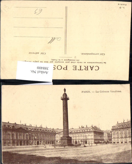 388400,Statue Monument Paris La Place Vendome et la Colonne Säule