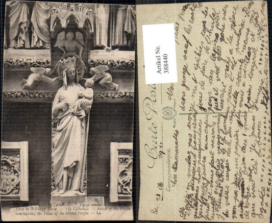 388440,Statue Monument Amiens La Cathedrale Statue of the Virgin