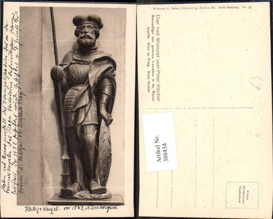 388454,Statue Monument Der heilige Wenzel v. Peter Vischer Bronzefigur Dom Prag
