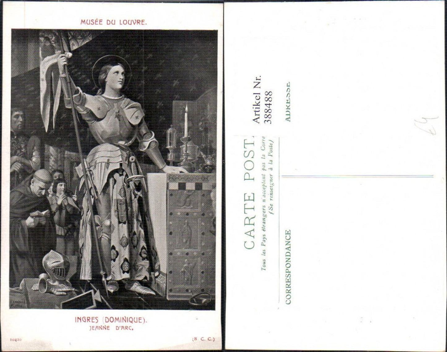 388488,Künstler Ak Dominique Ingres Jeanne d Arc Jungfrau v. Orleans Adel Monarchie
