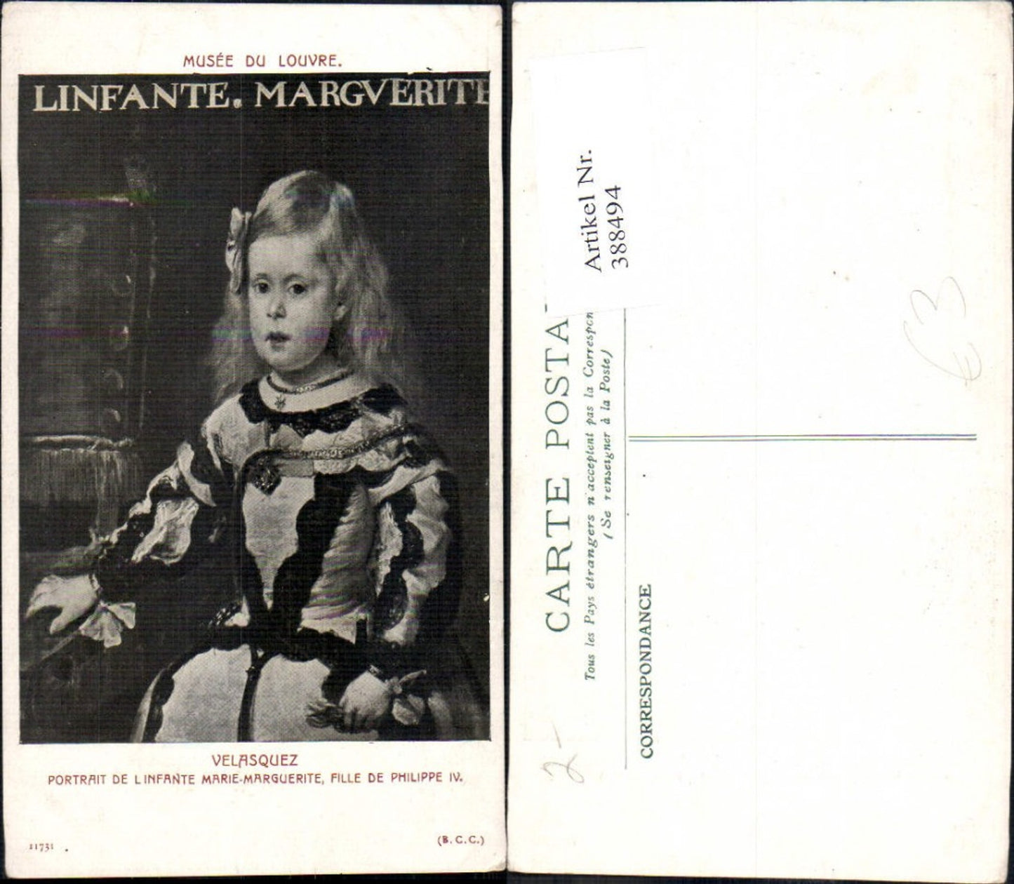 388494,Künstler Ak Velasquez Portrait de l Infante Marie Marguerite Adel Monarchie