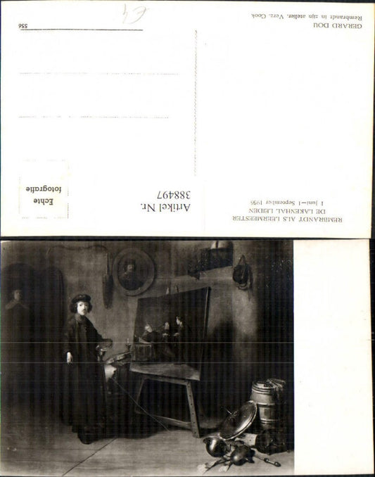 388497,Künstler Ak Gerhard Dou Rembrandt in seinem Atelier Kunst Wissenschaft