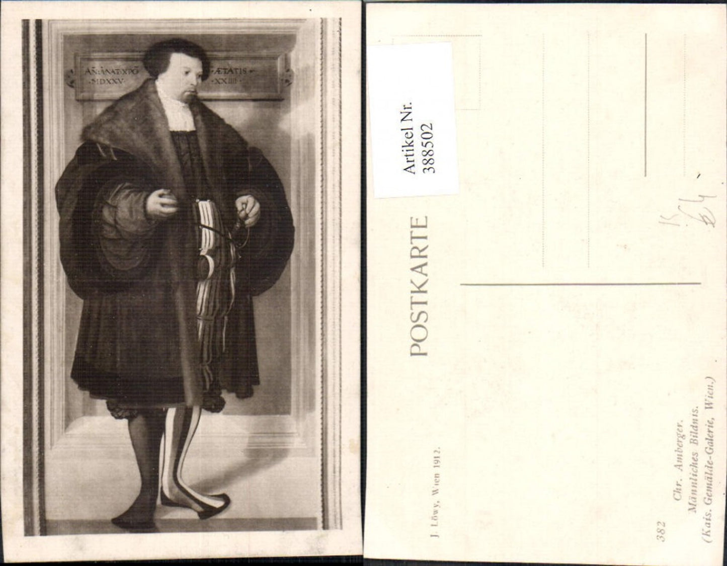 388502,Künstler Ak Chr. Amberger Männliches Bildnis Kunst Wissenschaft