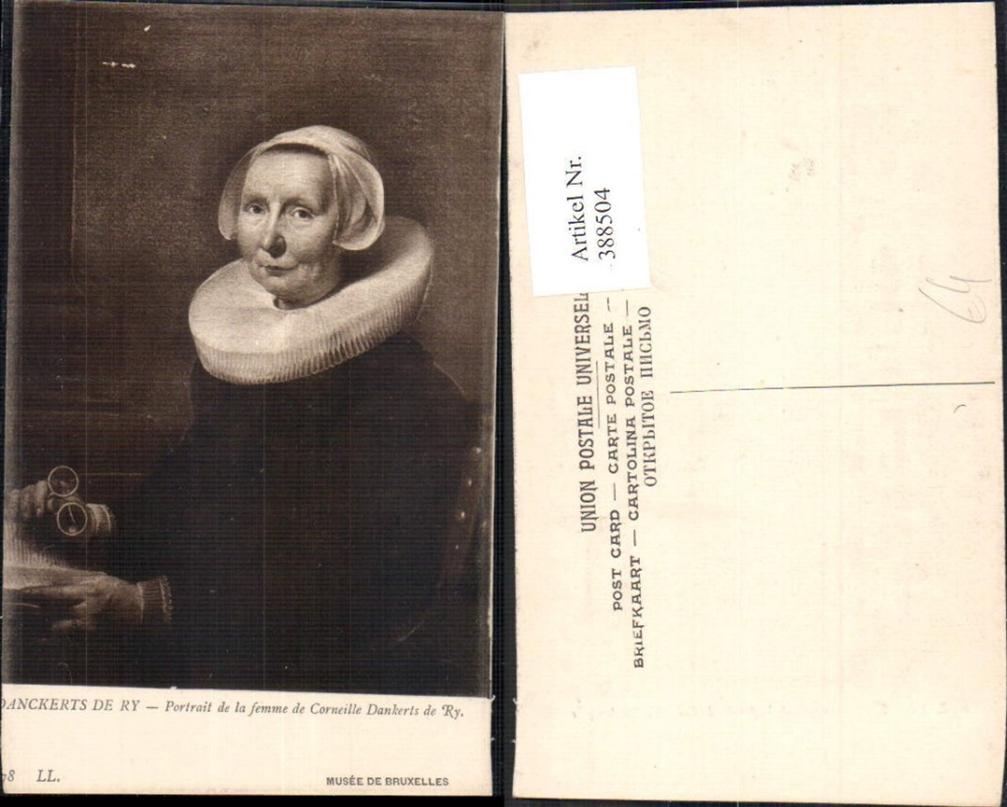 388504,Künstler Ak Danckerts de Ry Portrait de la femme de Corneille Dankerts de Ry Kunst Wissenschaft