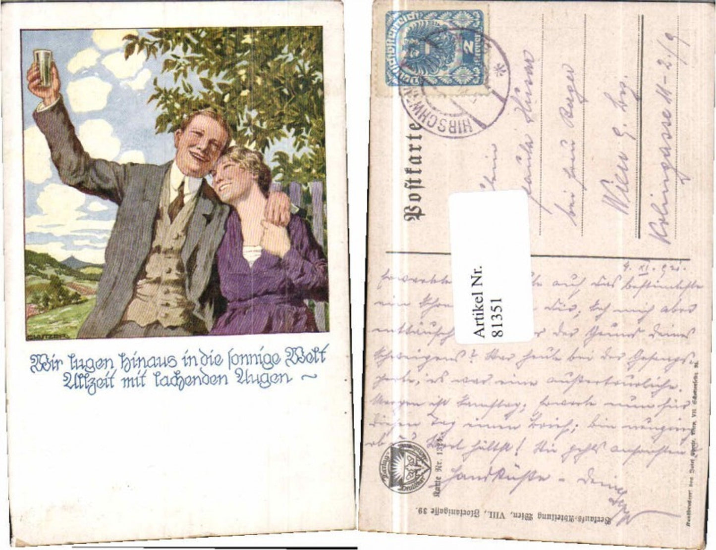 81351,Dt. Schulverein 1324 E. Kutzer Wein Liebespaar