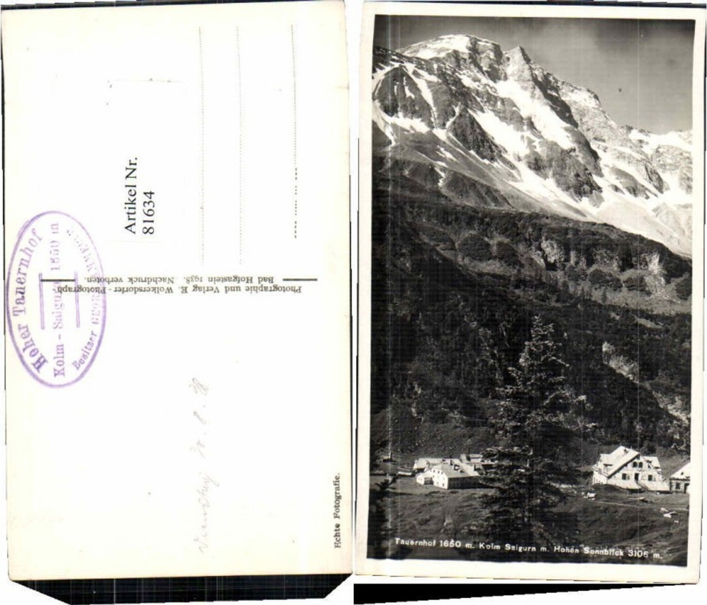 81634,Tauernhof Gasthaus b. Rauris Saigurn Kolm