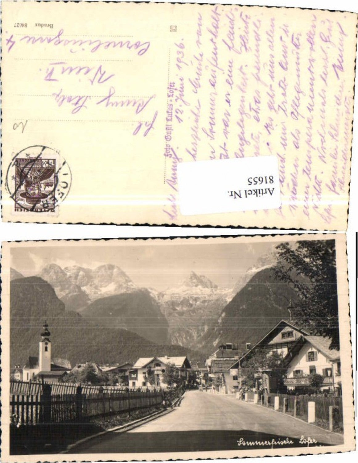 81655,Sommerfrische Lofer Strassenpartie 1936