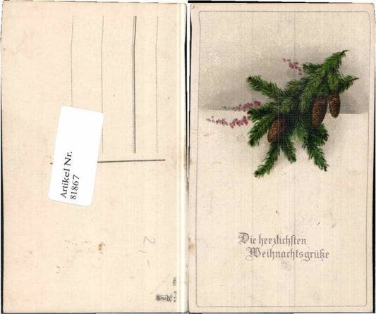 81867, Christmas fir branch pine cone