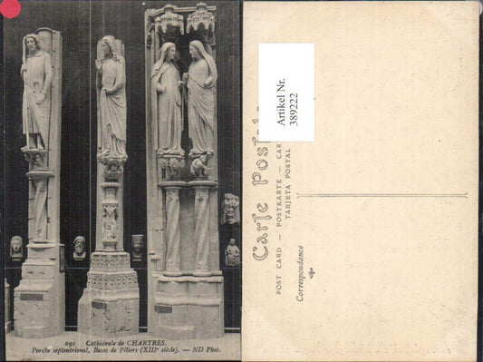 389222,Statue Cathedrale de Chartres Bases de Piliers