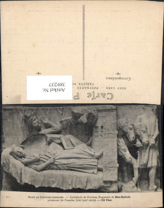 389237,Monument Statue Cathedrale de Chartres Fragments de Bas-Reliefs Relief
