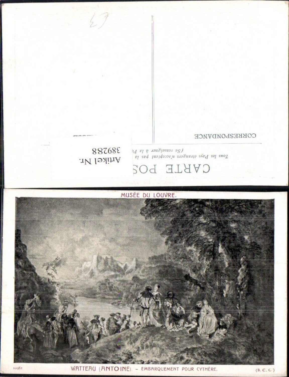 389288,Künstler Ak Antoine Watteau Emparquement pour Cythere 19 Jahrhundert