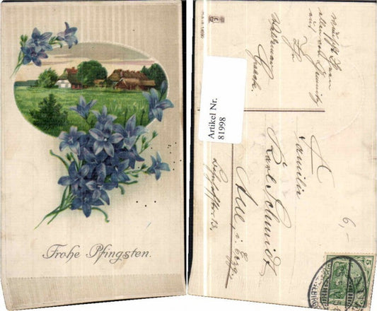 81998,Präge AK Pfingsten Blumen Landschaft M.S.i.B. 14690