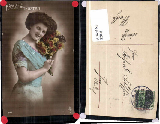 82001,Pfingsten Frau Blumen Blumenstrauss