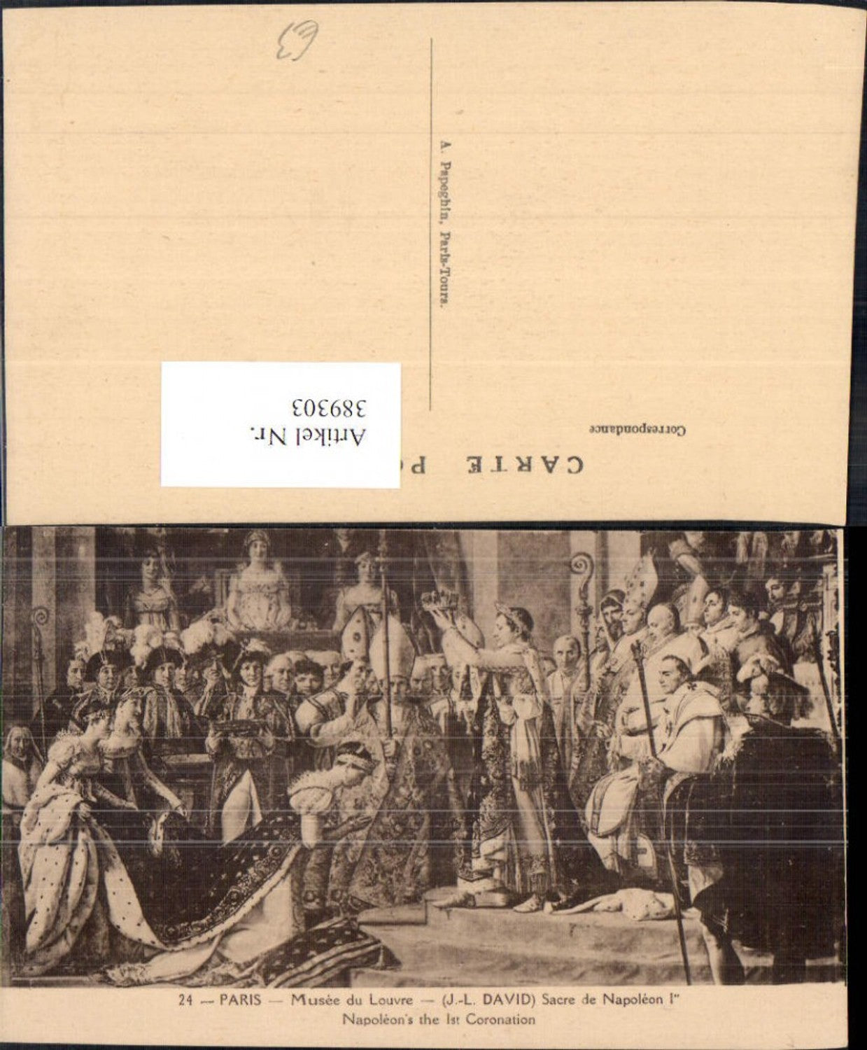 389303,Künstler Ak J. L. David Napoleons the 1st Coronation 19 Jahrhundert Krönung
