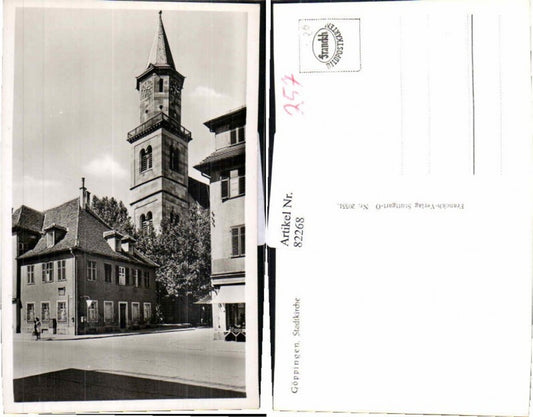 82268, Göppingen, street view near church