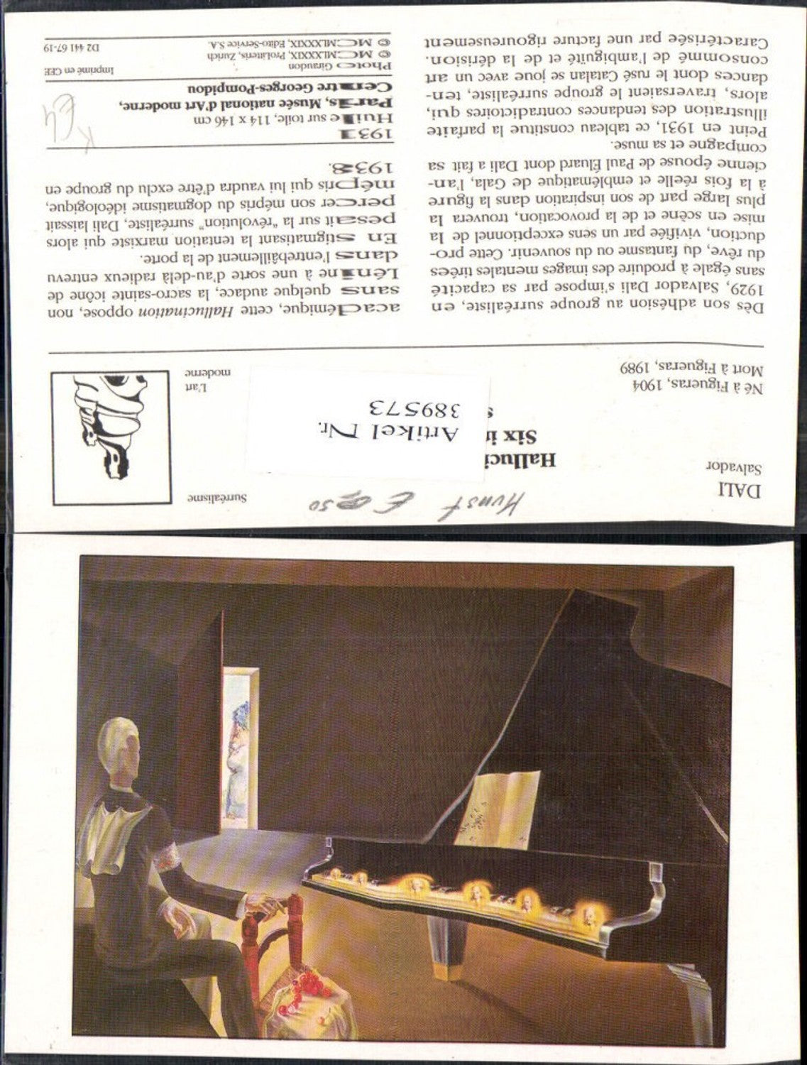 389573,Repro Künstler Ak Salvador Dali Hallucination Surrealisme Surrealismus