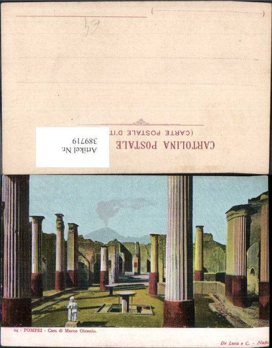 389719,Archäologie Pompei Casa di Marco Olconio Tempel Statue