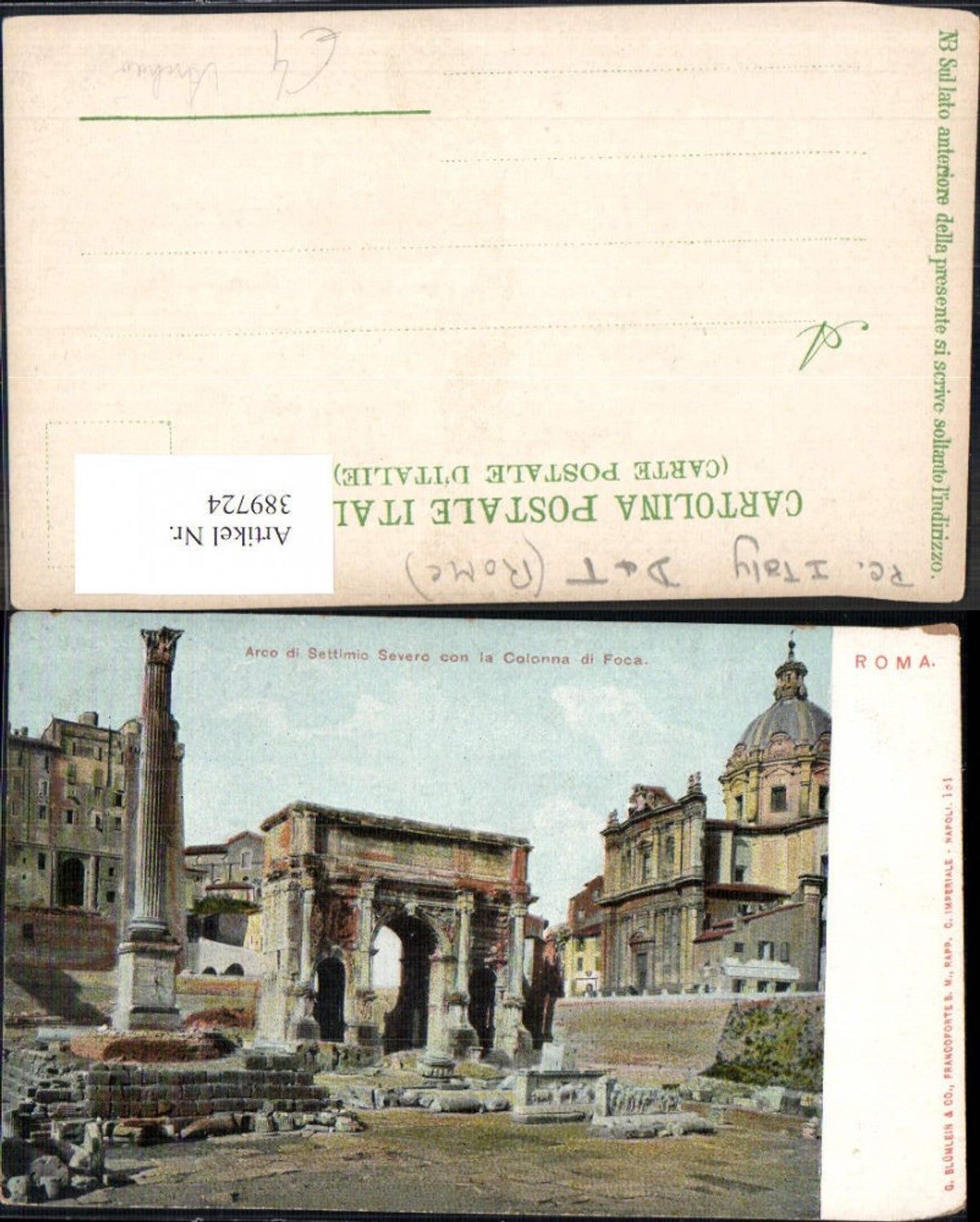 389724,Archäologie Roma Rom Arco di Settimio Severo con la Colonna di Foca Tempel Ausgrabungen