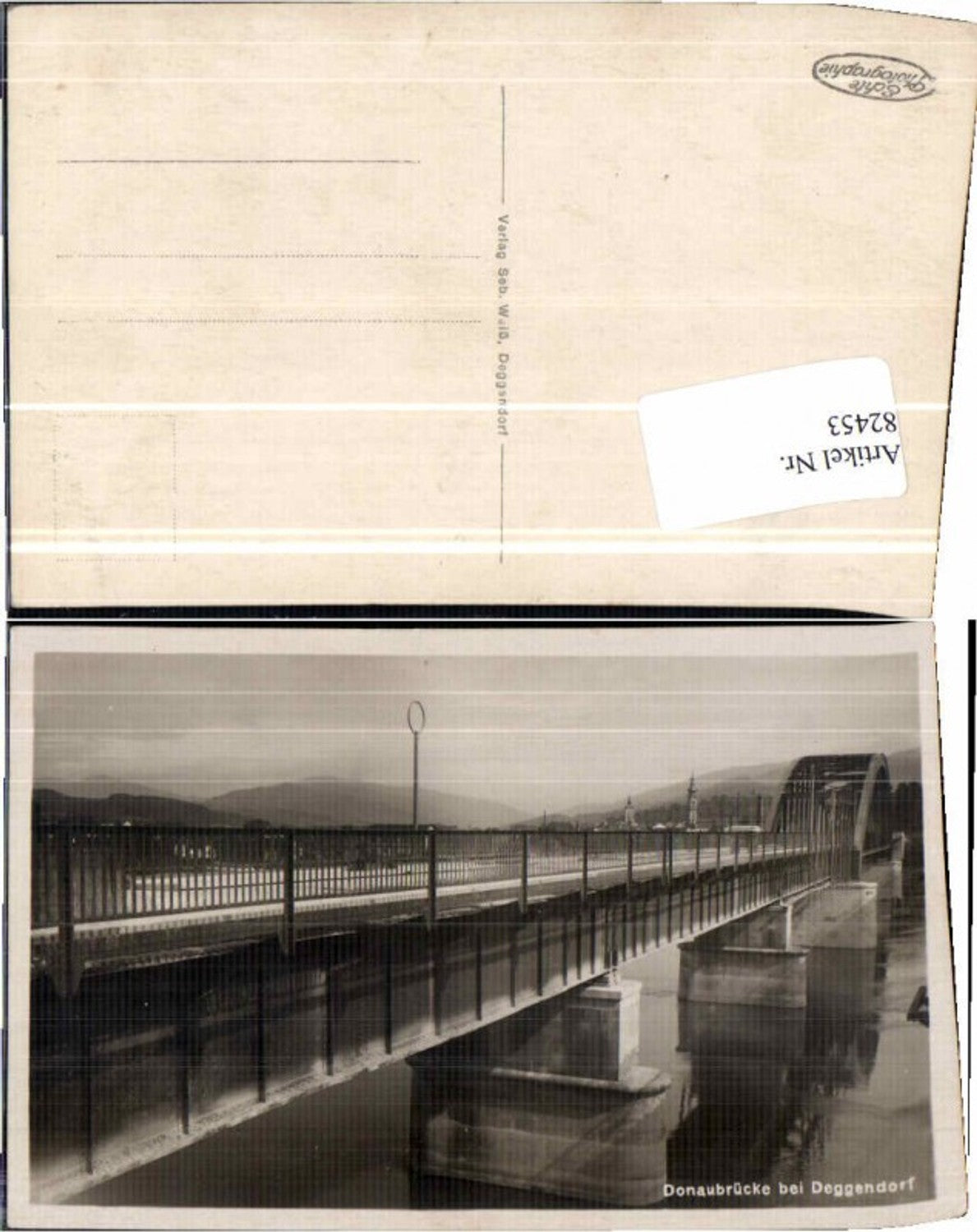 82453,Donaubrücke b. Deggendorf 1930