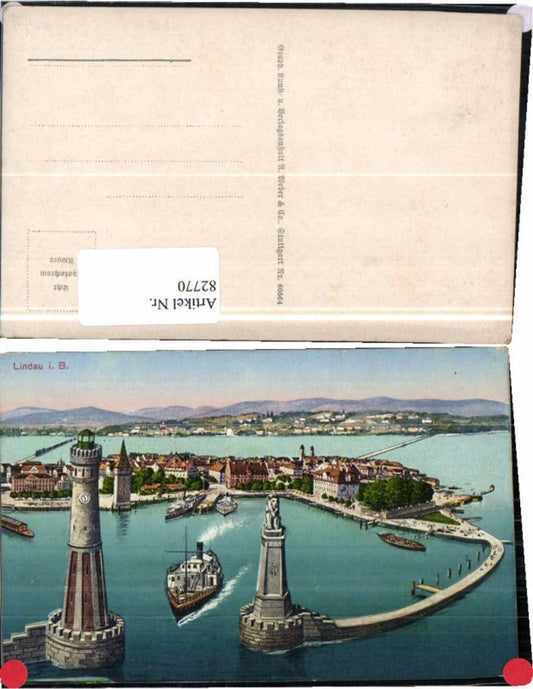 82770,Lindau am Bodensee Hafen Dampfer Leuchtturm