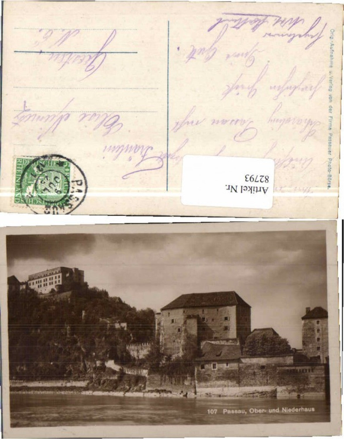 82793, Passau Oberhaus Niederhaus 1925
