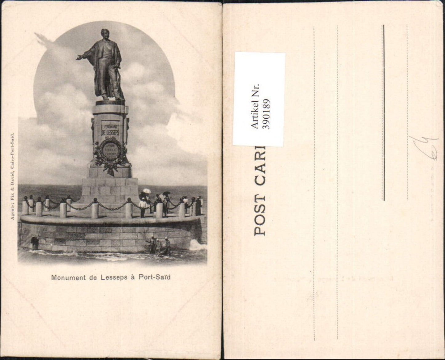 390189,Egypt Port Said Monument de Lesseps Staue
