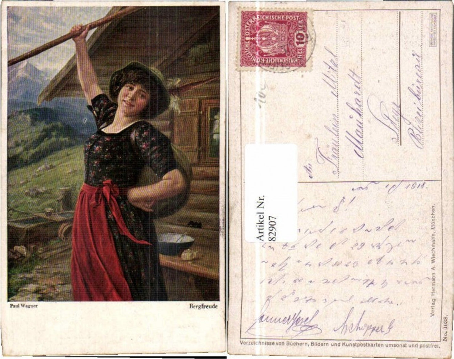 82907,Paul Wagner Bergfreude Frau Hut Bäuerin Bauernhof