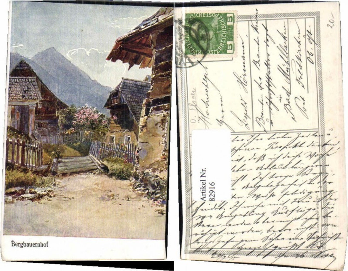 82916,O. Elsner Bergbauernhof Bauernhof Künstlerkarte