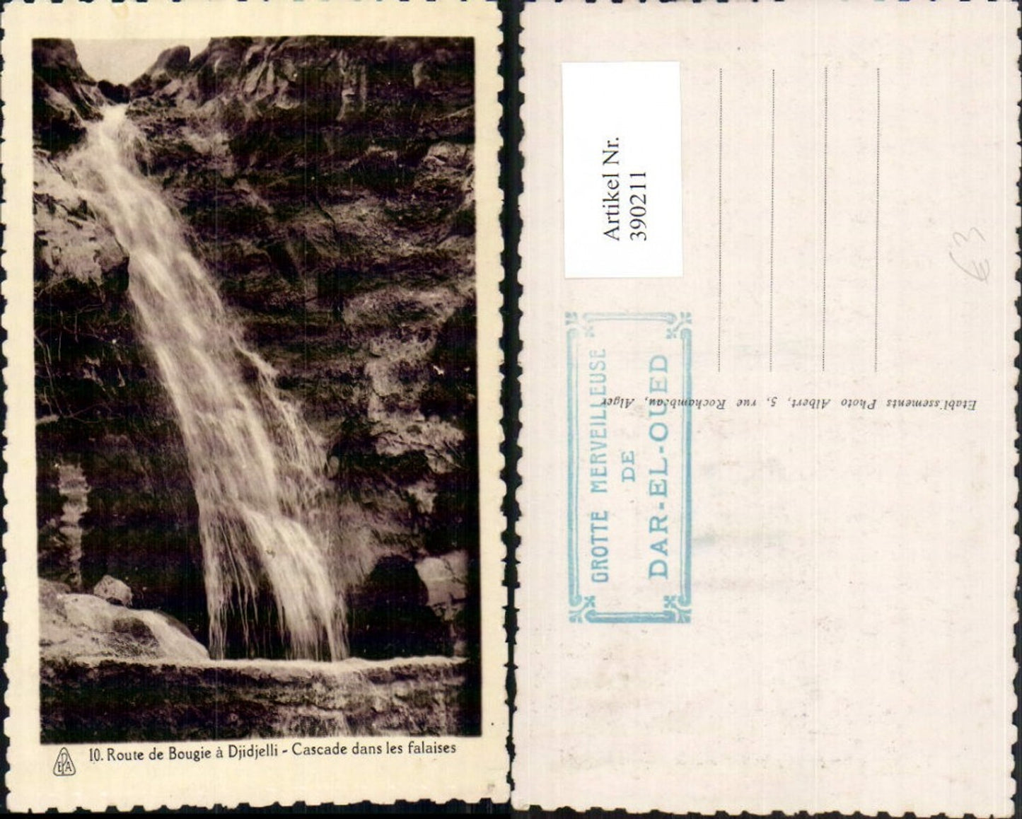 390211,Algeria Jijel Djidjelli Route de Bougie Cascade dans les falaises Wasserfall